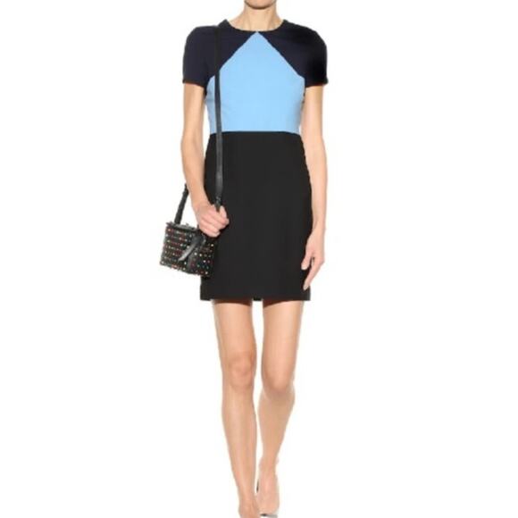 Diane Von Furstenberg Dresses & Skirts - new DIANE VON FURSTENBERG dvf navy blue black colorblock wool sheath dress